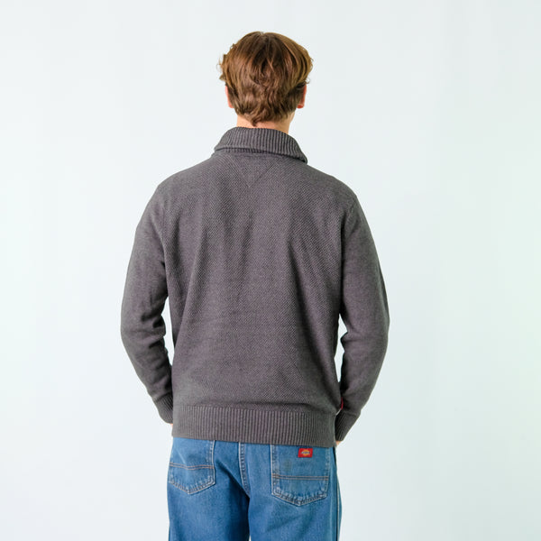 Charcoal Grey y2ks Tommy Hilfiger Knit Sweatshirt (L)